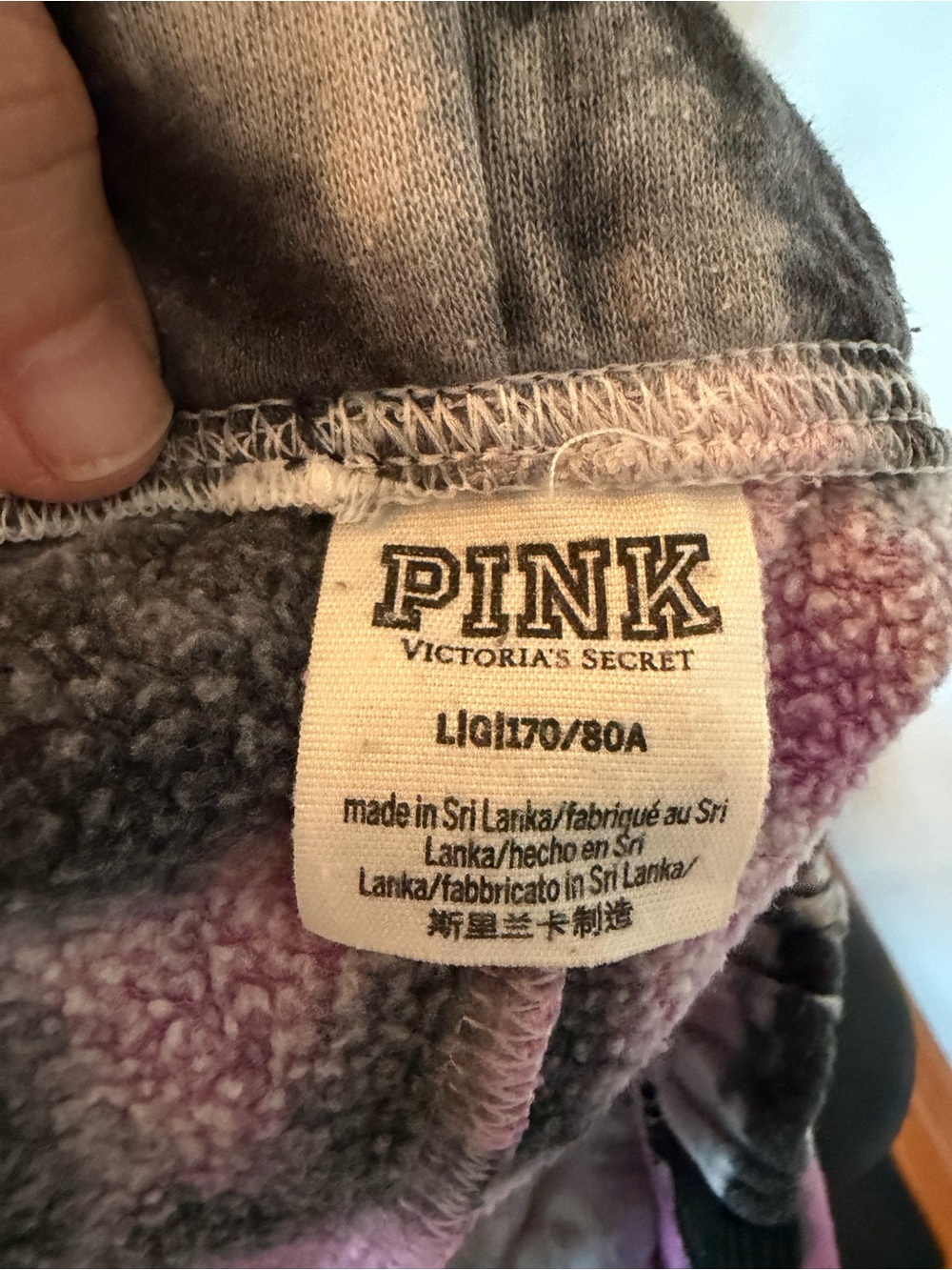 PINK Victoria's Secret Pink and Black Tie-Dye Fleece Athletic Shorts - Picture 3 of 3